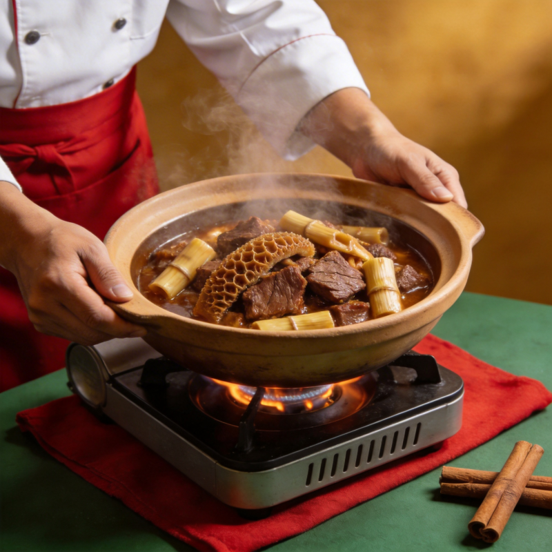 热气腾腾的炖牛腩图片