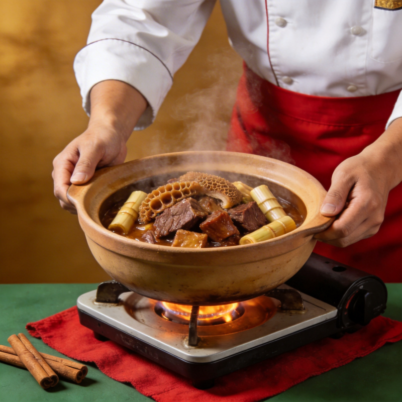 热气腾腾的炖菜图片