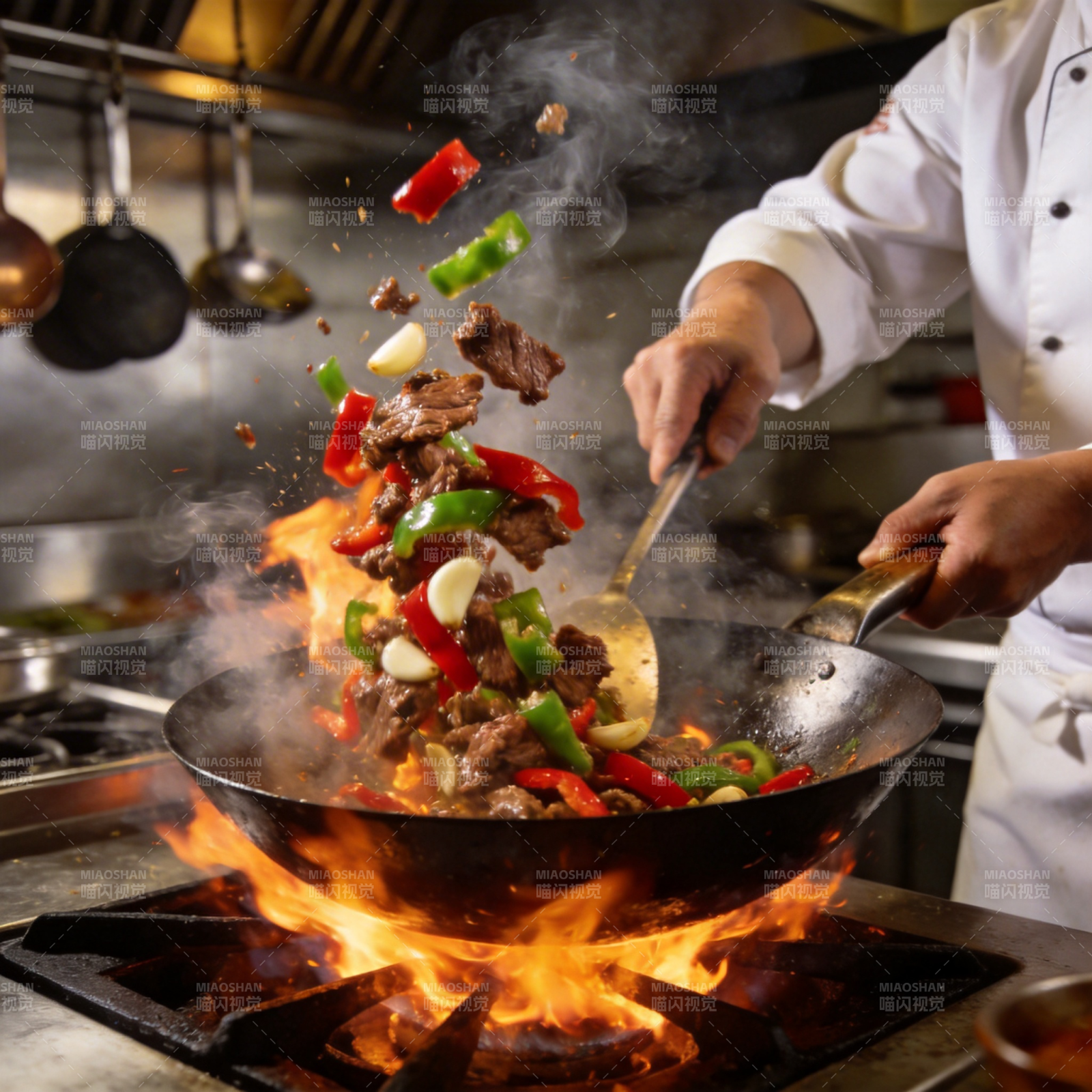 火焰炒牛肉图片
