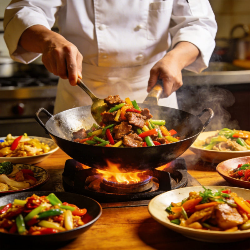 火焰炒菜 美味翻腾图片