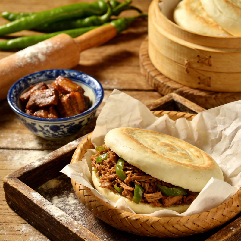 肉夹馍配青椒图片