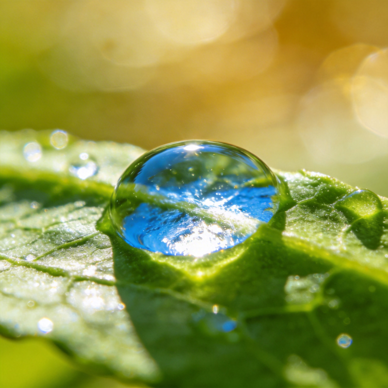 露珠映蓝天图片