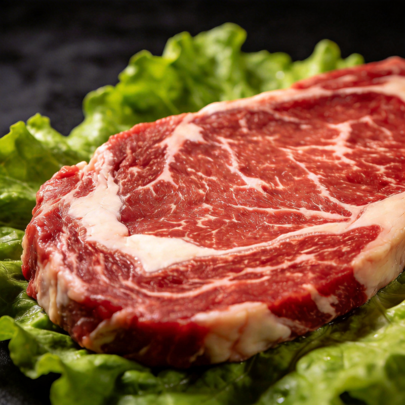 鲜嫩牛排配生菜图片