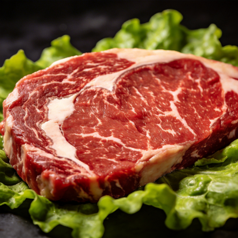 鲜嫩牛排配生菜图片