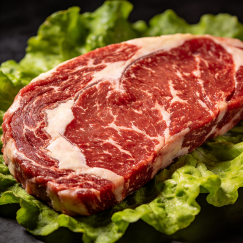 鲜嫩雪花牛排图片