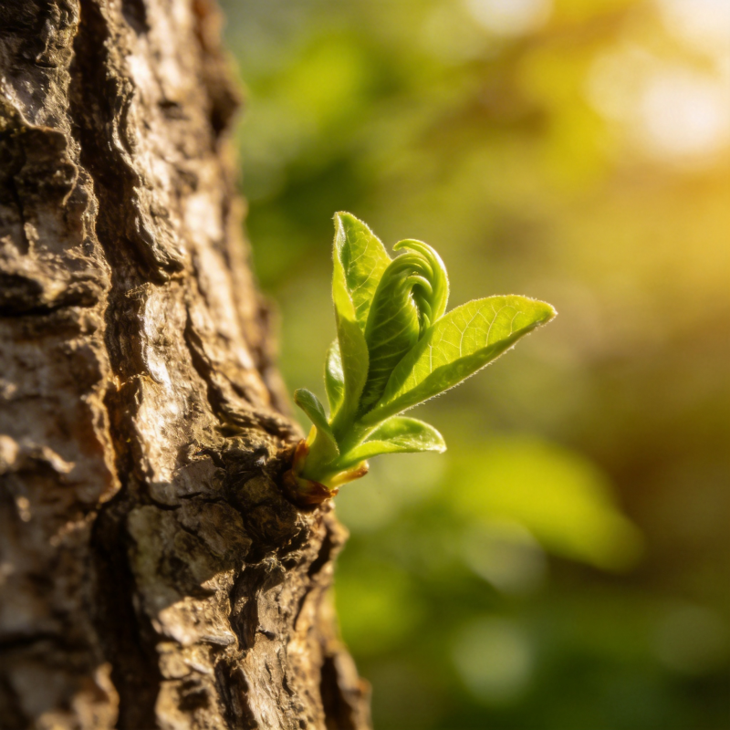 新芽破皮而出图片