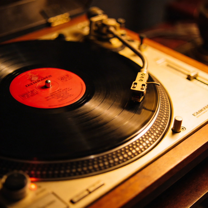 黑胶唱片机特写图片