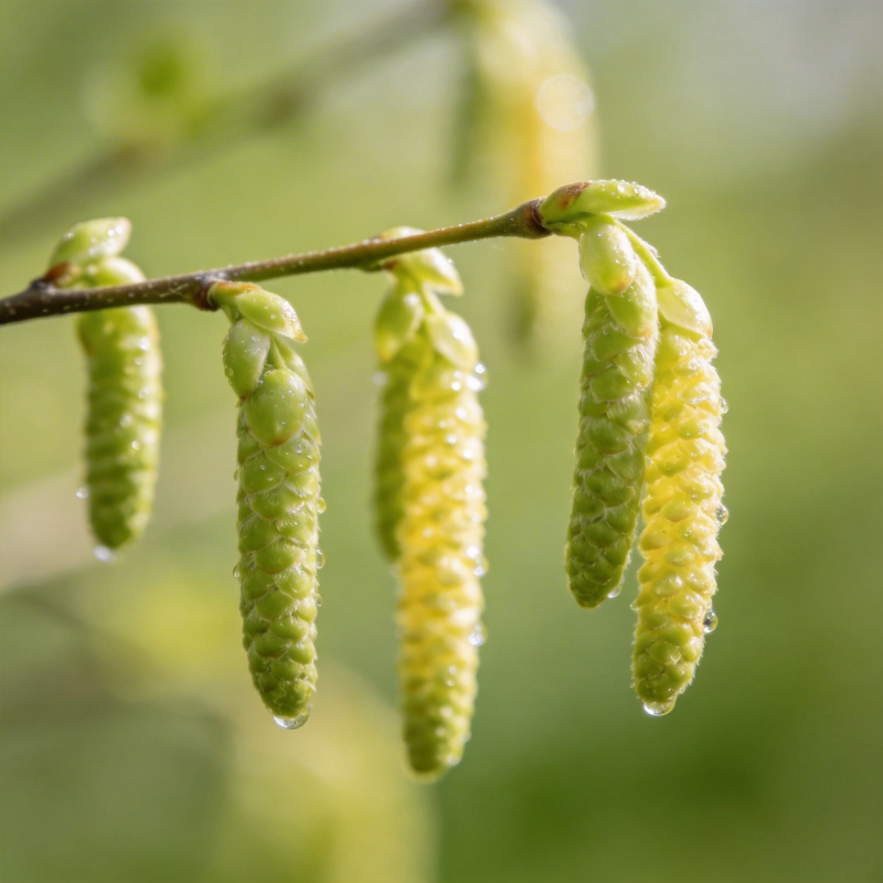 嫩绿的柳絮垂挂枝头图片