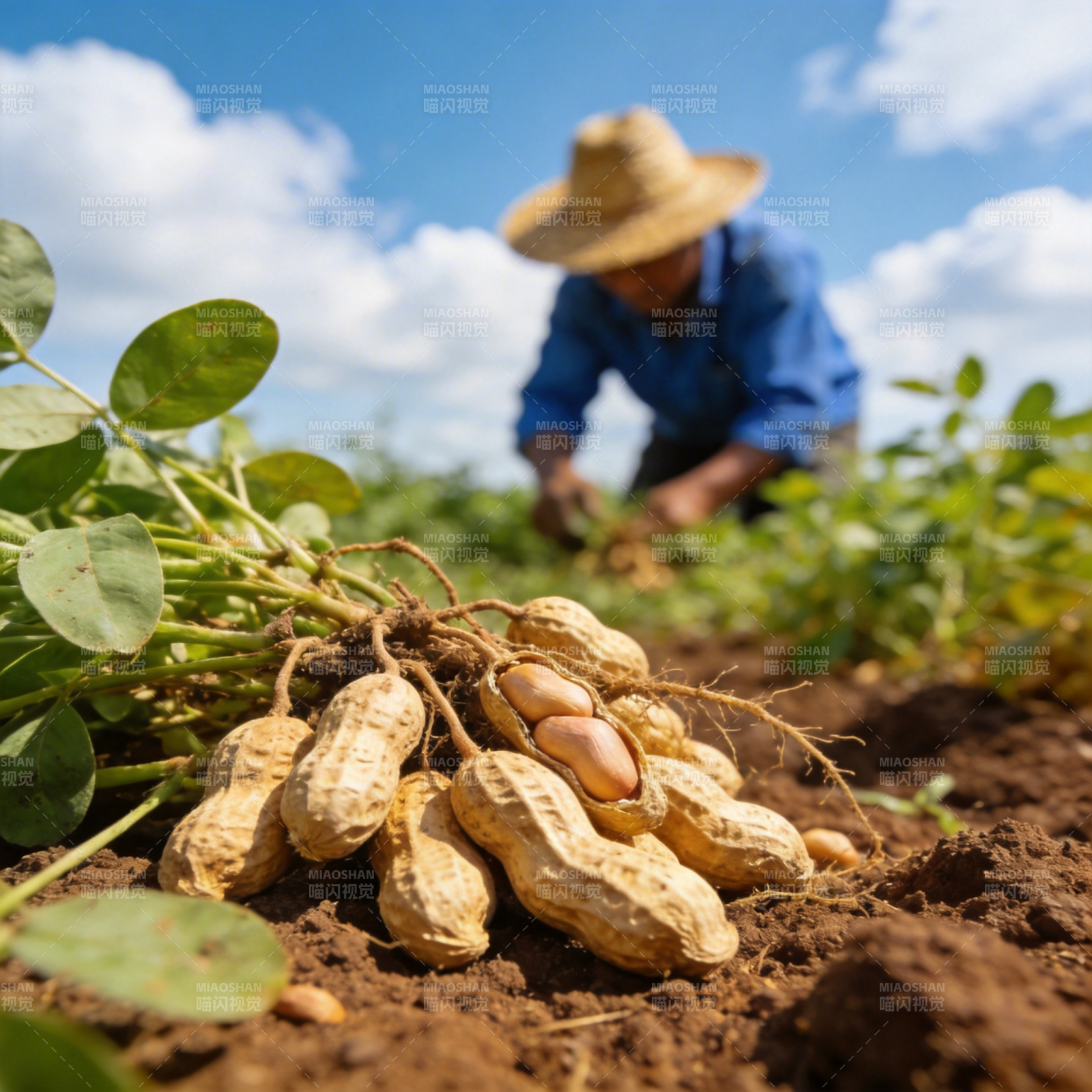 花生丰收景象图片