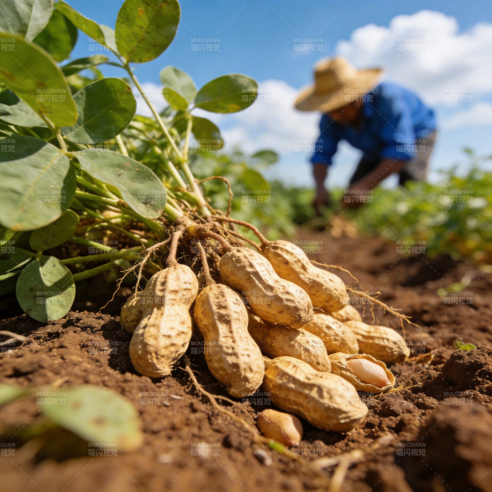 花生丰收景象图片