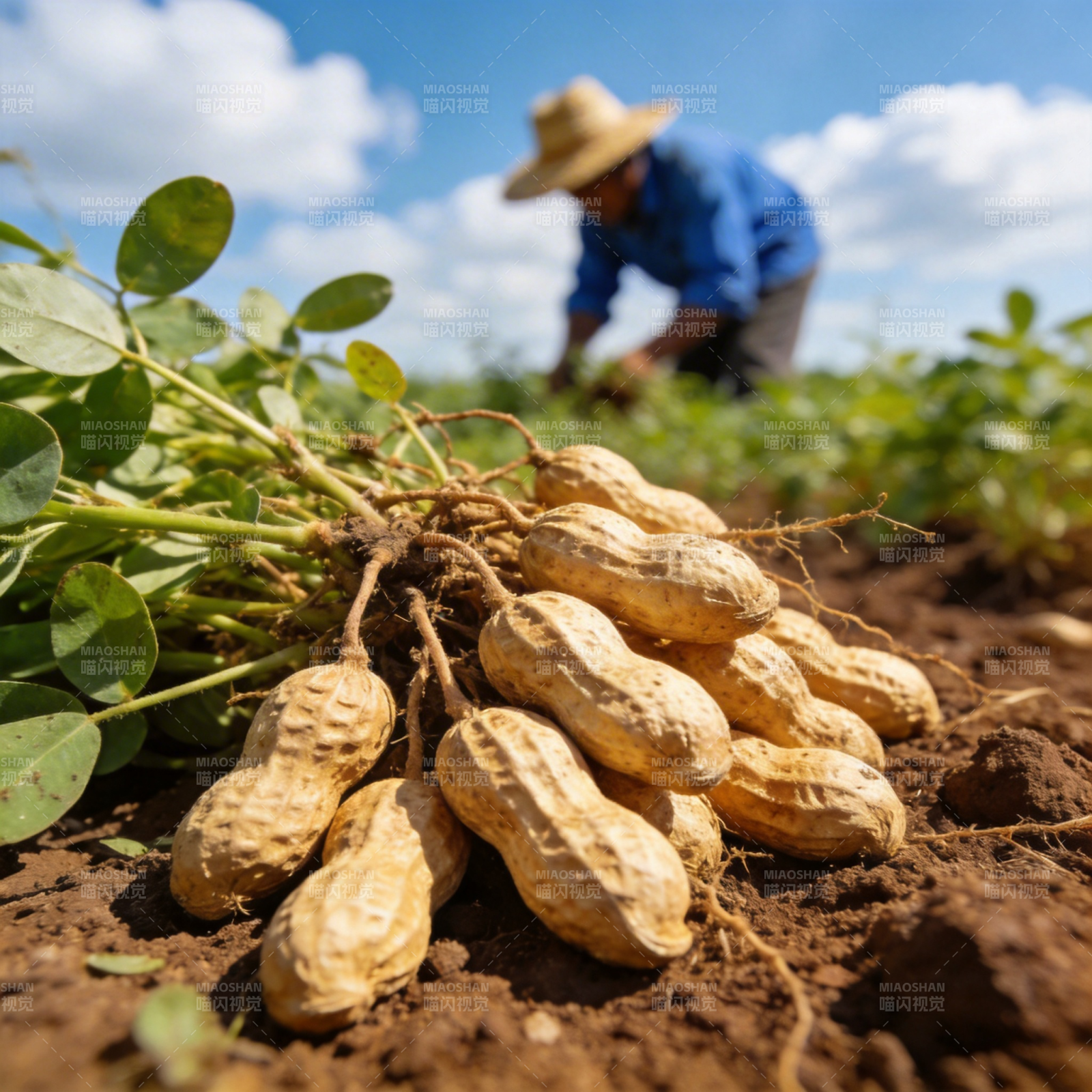 花生丰收景象图片