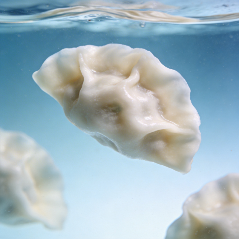 水煮饺子漂浮中图片