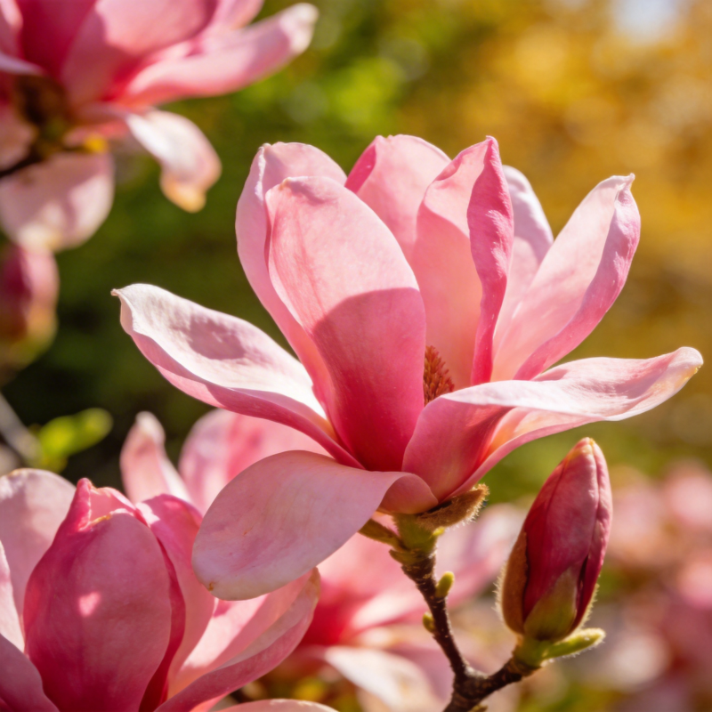 粉红玉兰花绽放图片