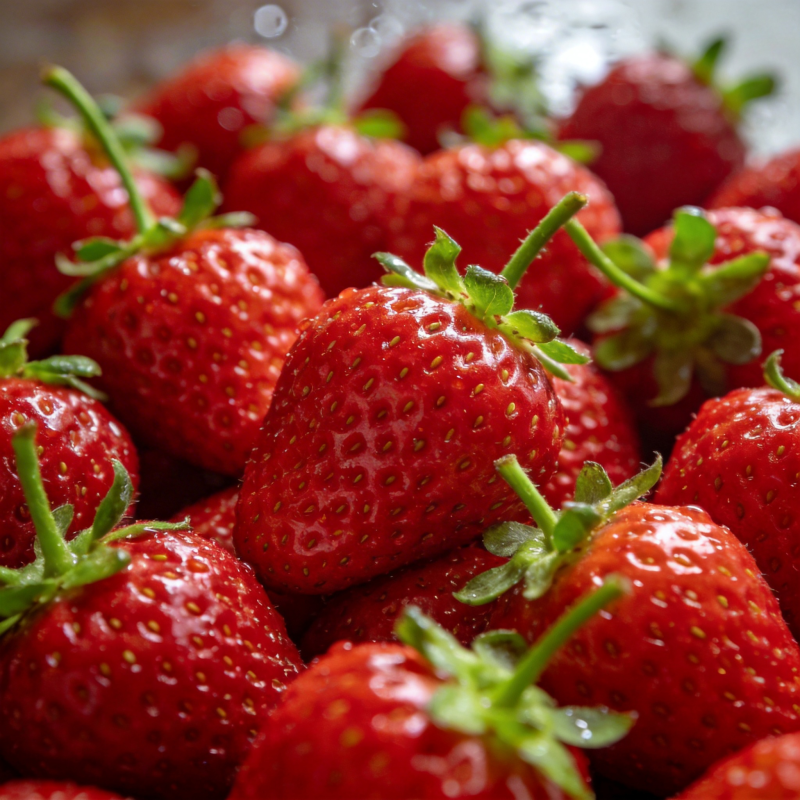 鲜红草莓堆叠图片