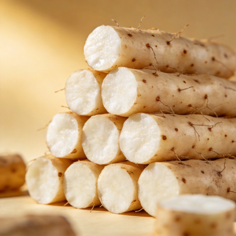 新鲜山药堆叠图片