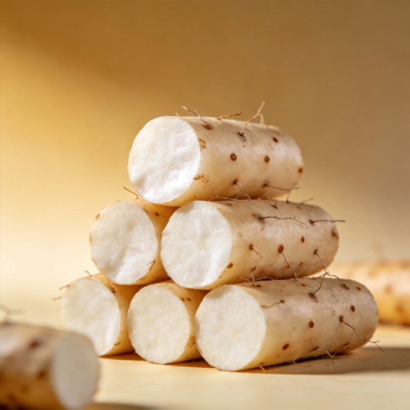 新鲜山药堆叠图片
