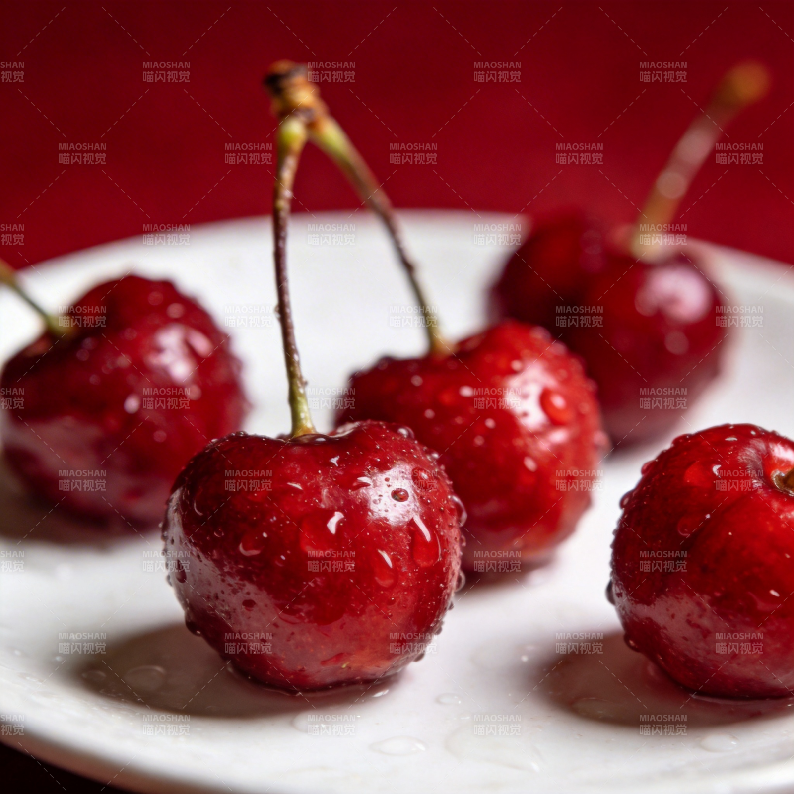 晶莹樱桃特写图片