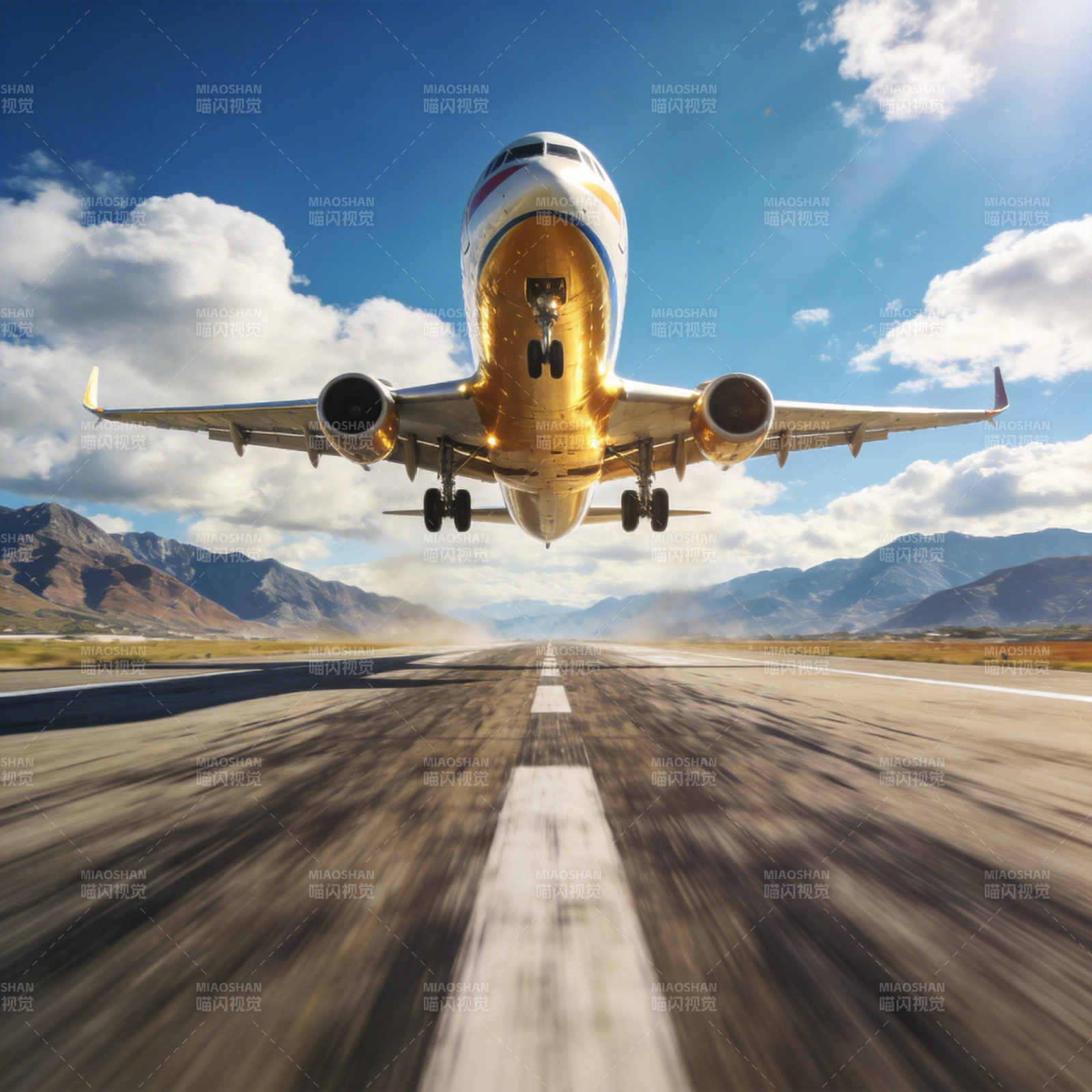 飞机起飞瞬间图片