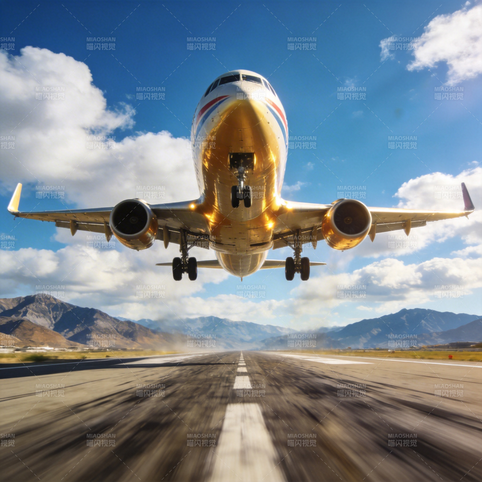 飞机起飞瞬间图片