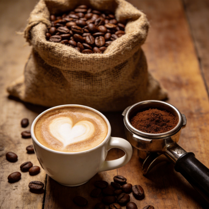 咖啡香浓 心形拉花图片