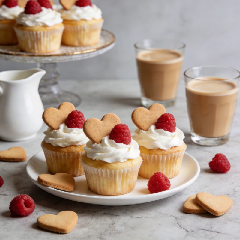 心形蛋糕配咖啡图片