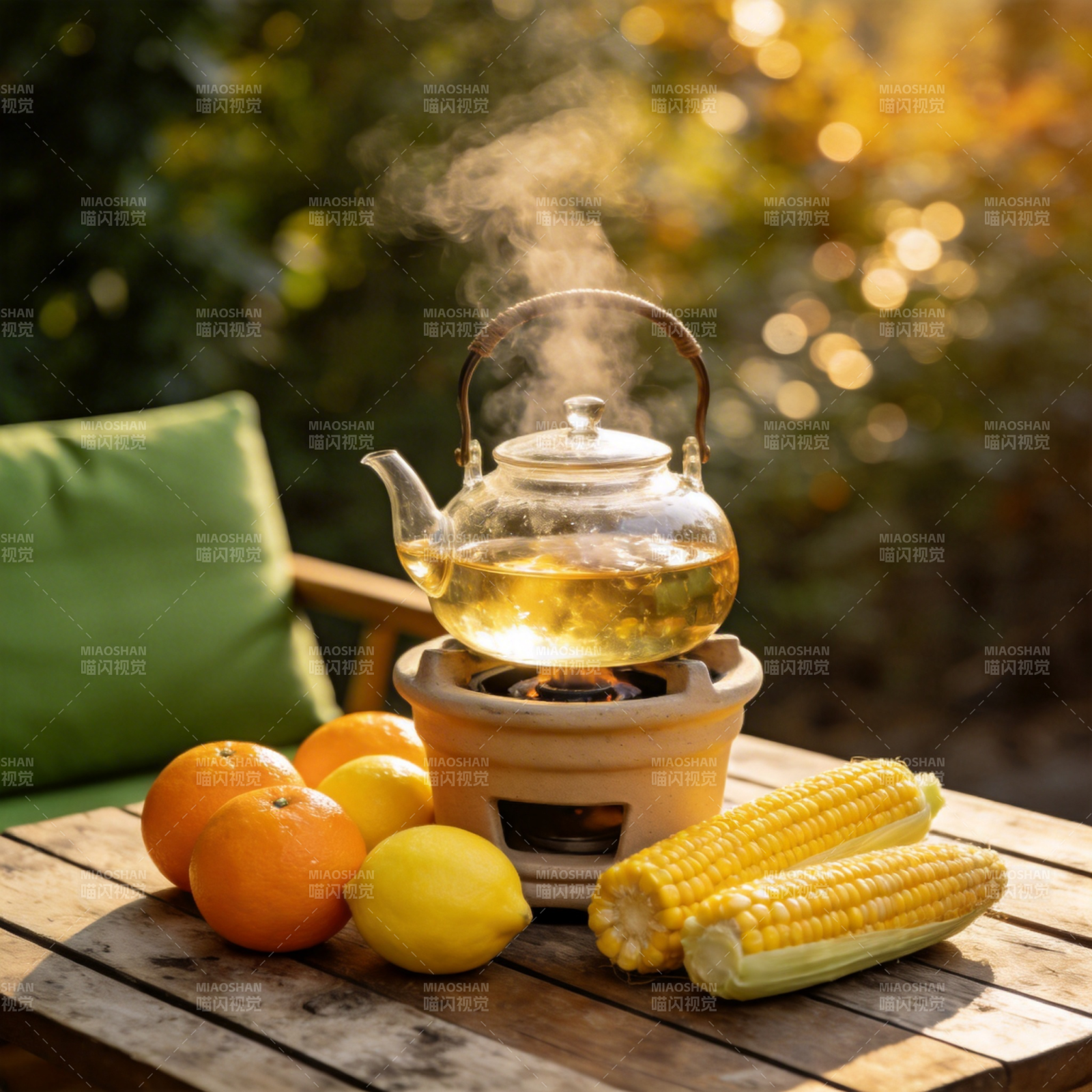 秋日茶香果鲜图片