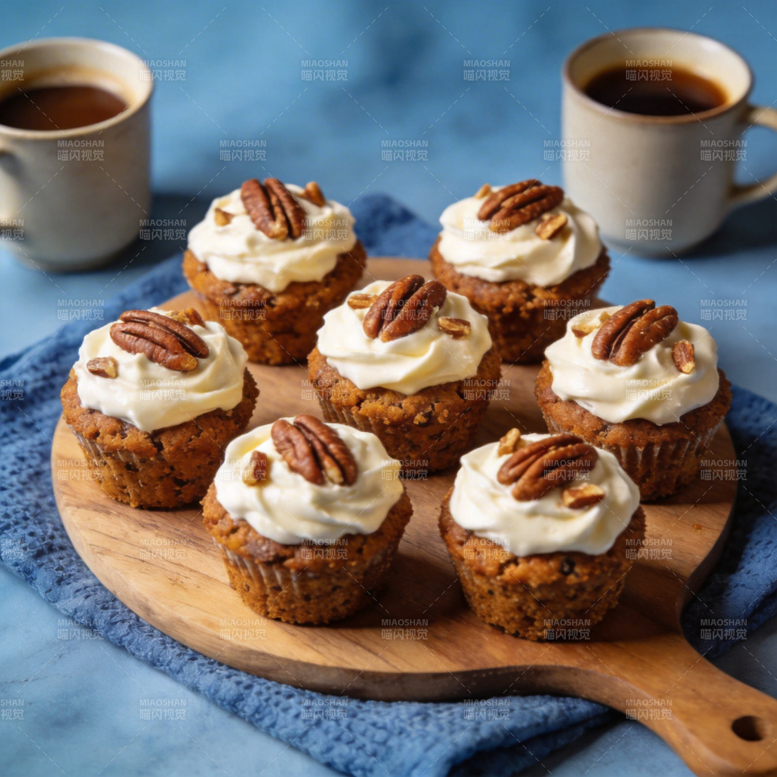 南瓜杯蛋糕配咖啡图片