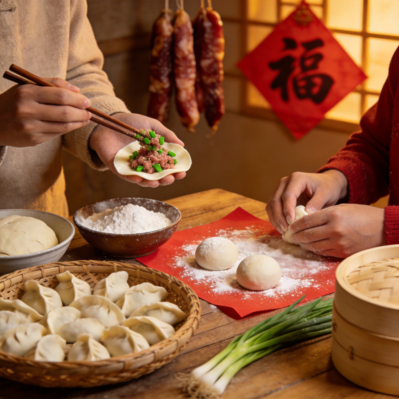 包饺子迎新春图片