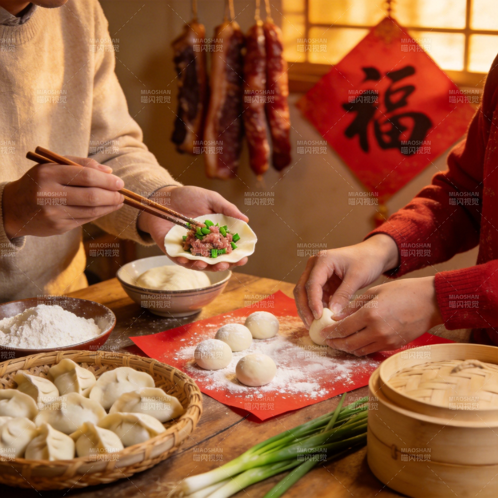 包饺子迎新春图片