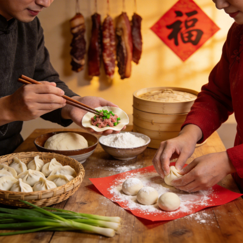 包饺子迎新春图片