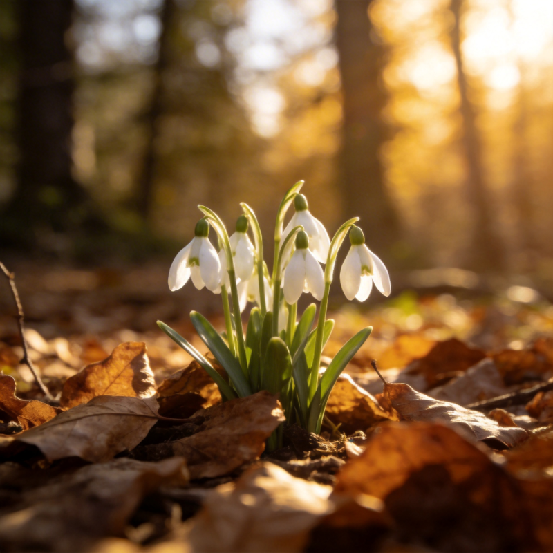 雪滴花迎春绽放图片