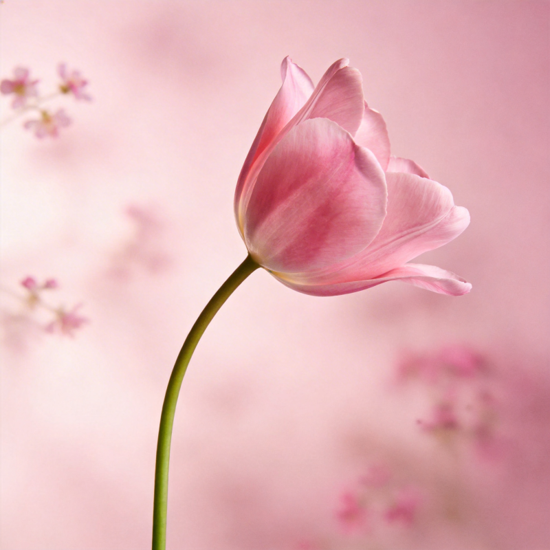 粉嫩郁金香绽放图片