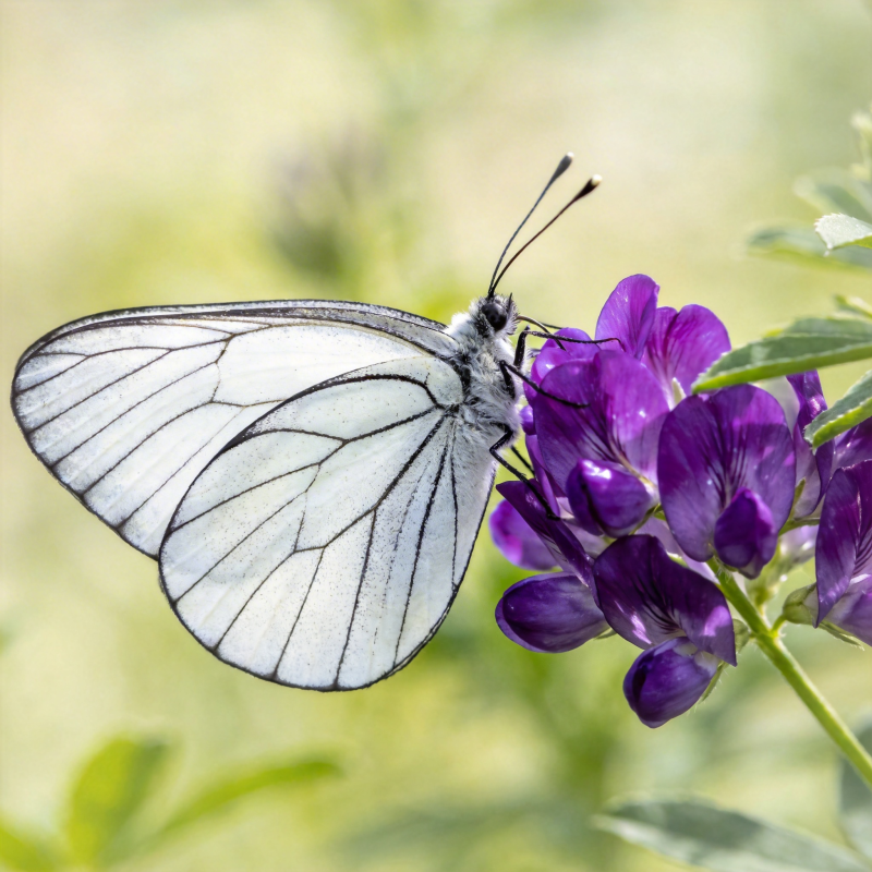白蝶采紫花图片