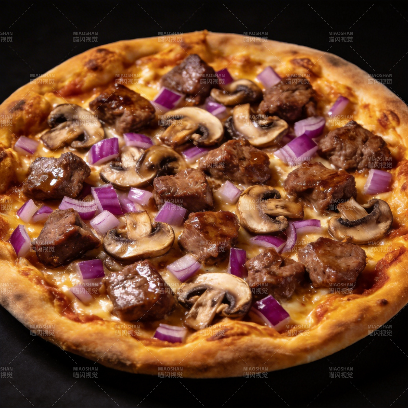 美味牛肉披萨图片