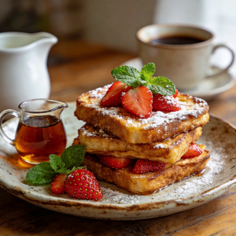 法式吐司配草莓图片