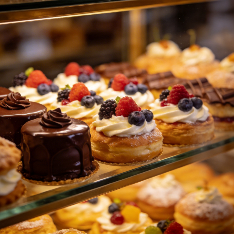精致甜点陈列图片
