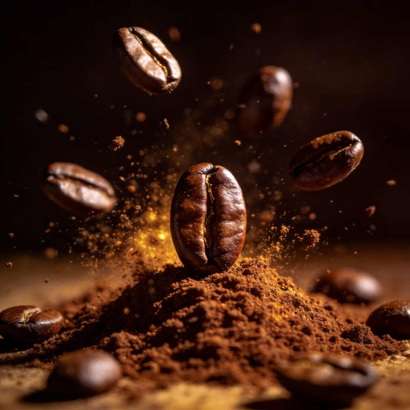 咖啡豆飞溅瞬间图片
