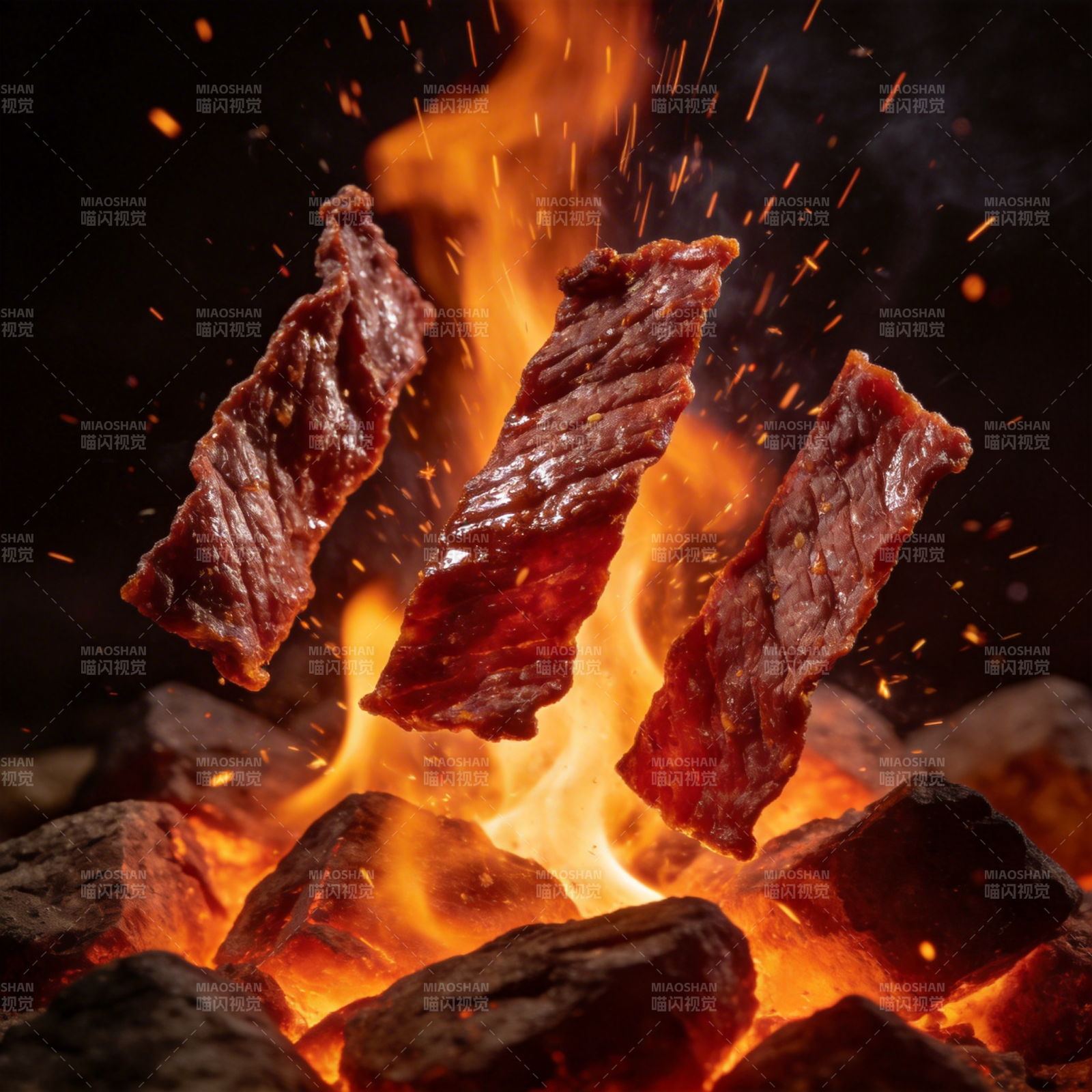 火焰炙烤牛肉片图片