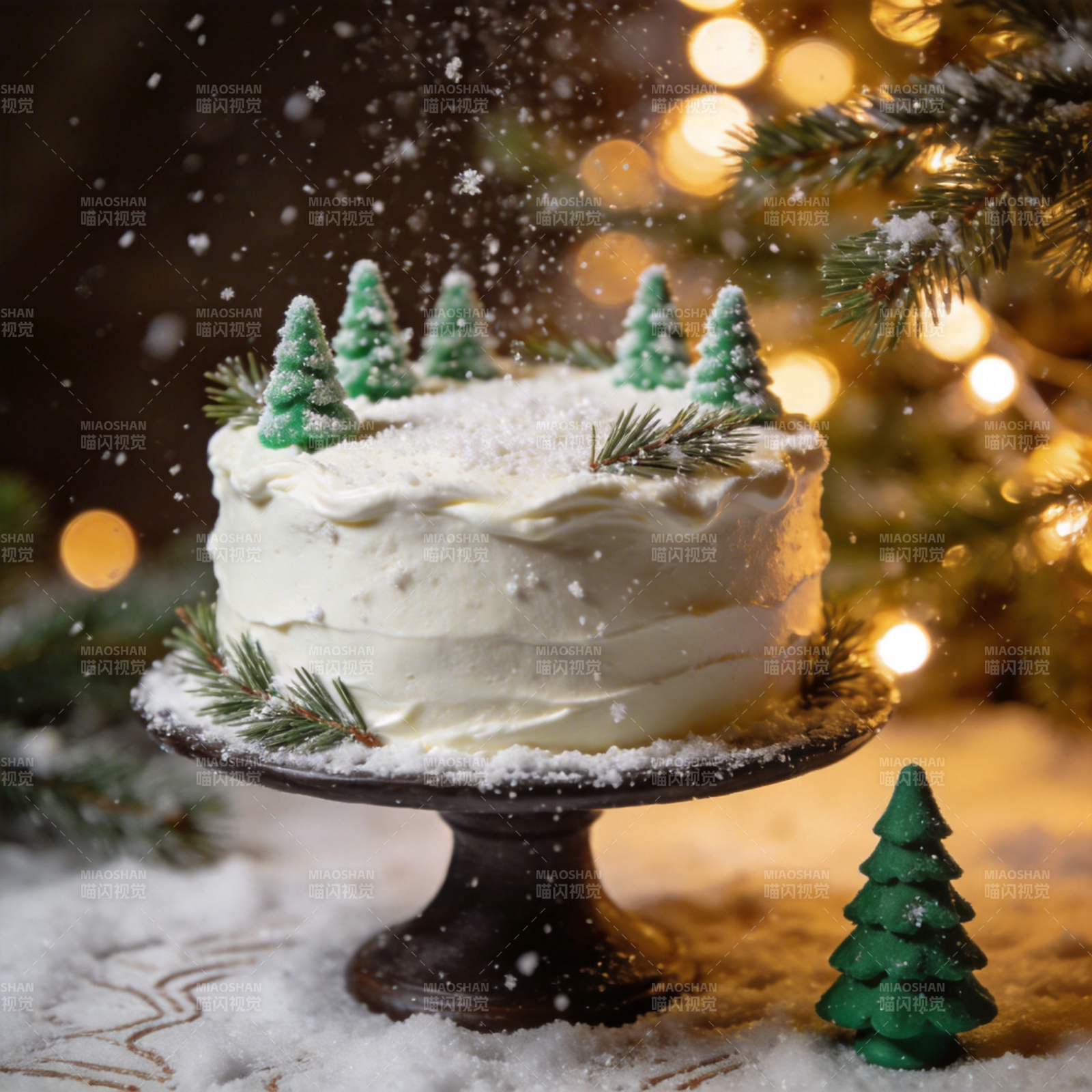 雪景圣诞蛋糕图片