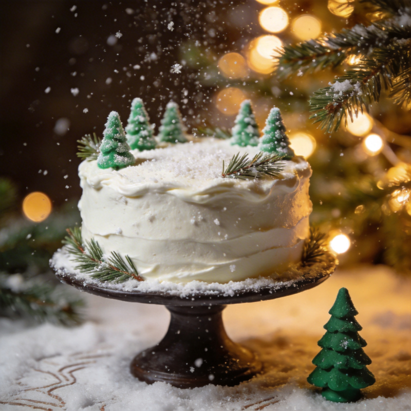 雪景圣诞蛋糕图片