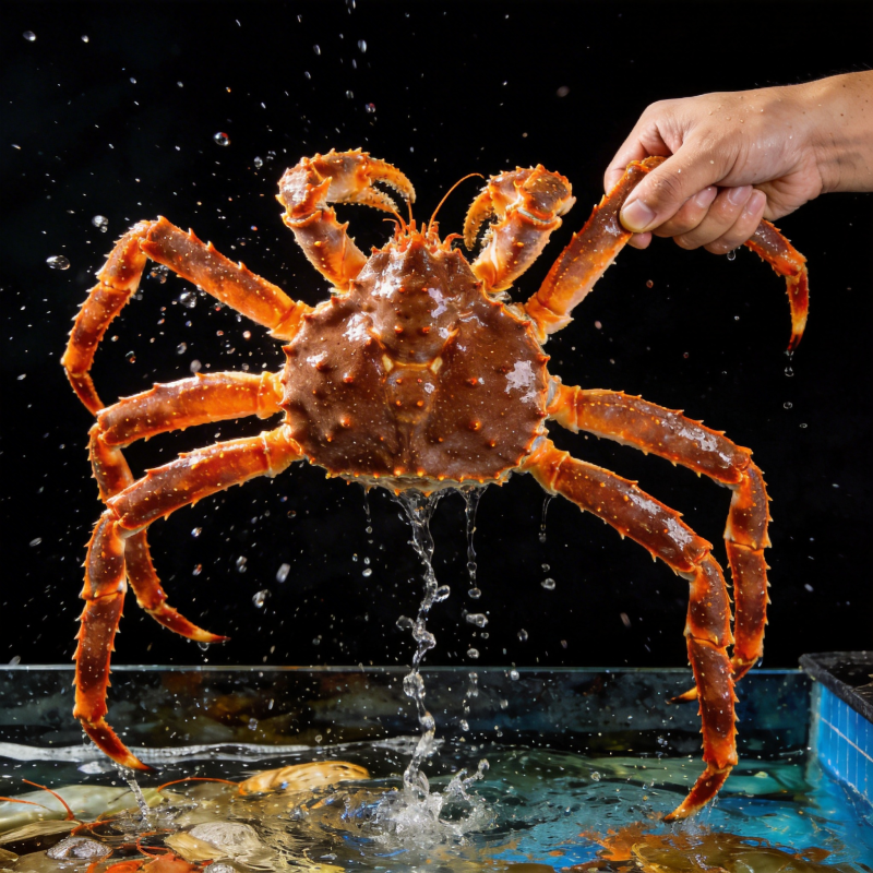 帝王蟹跃出水面图片