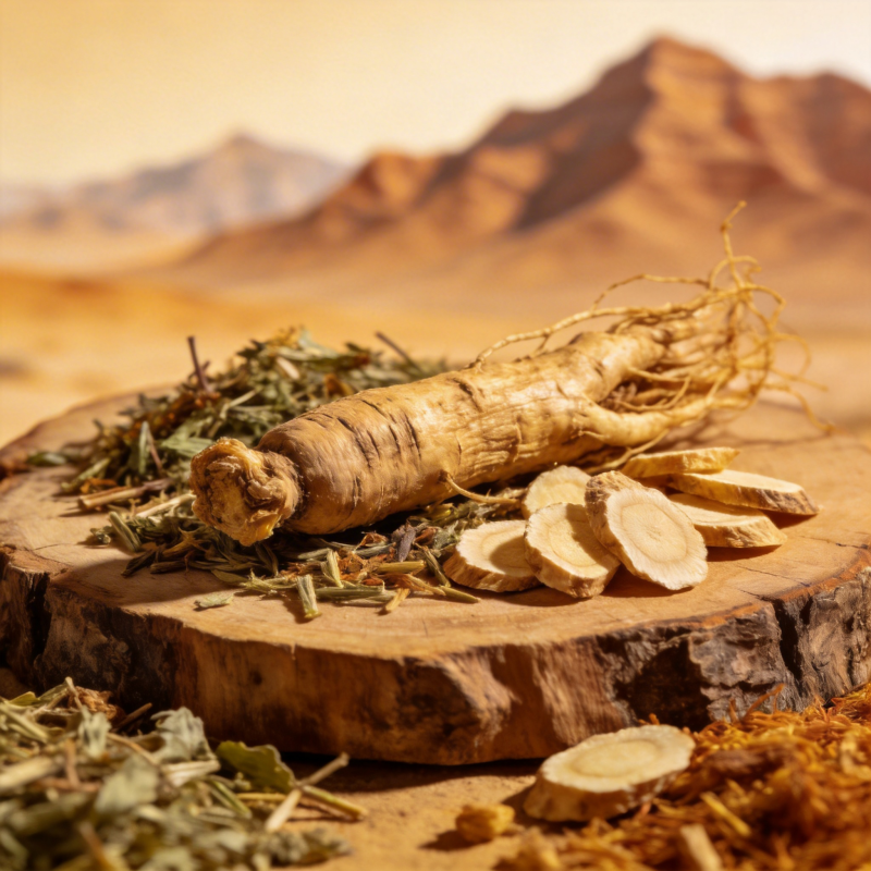 人参与草药静置山景图片