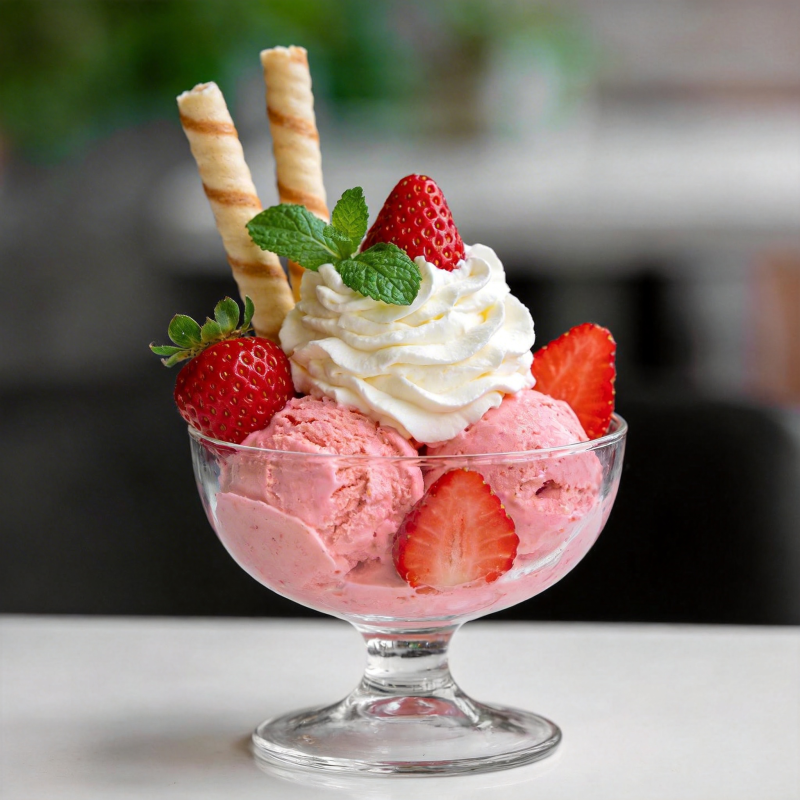 草莓冰淇淋甜品图片