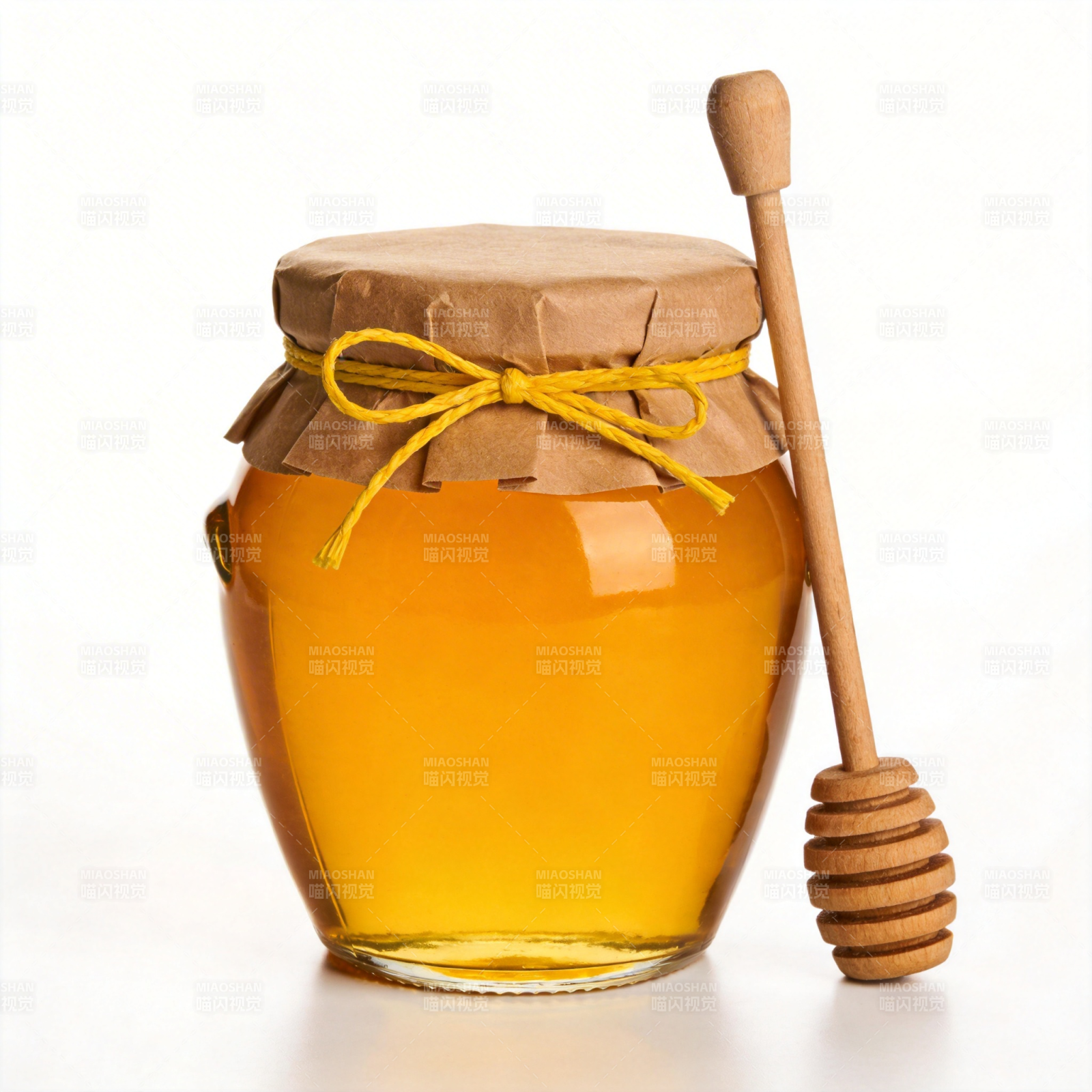 蜂蜜罐与木勺图片