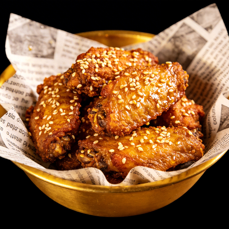 香辣芝麻鸡翅图片