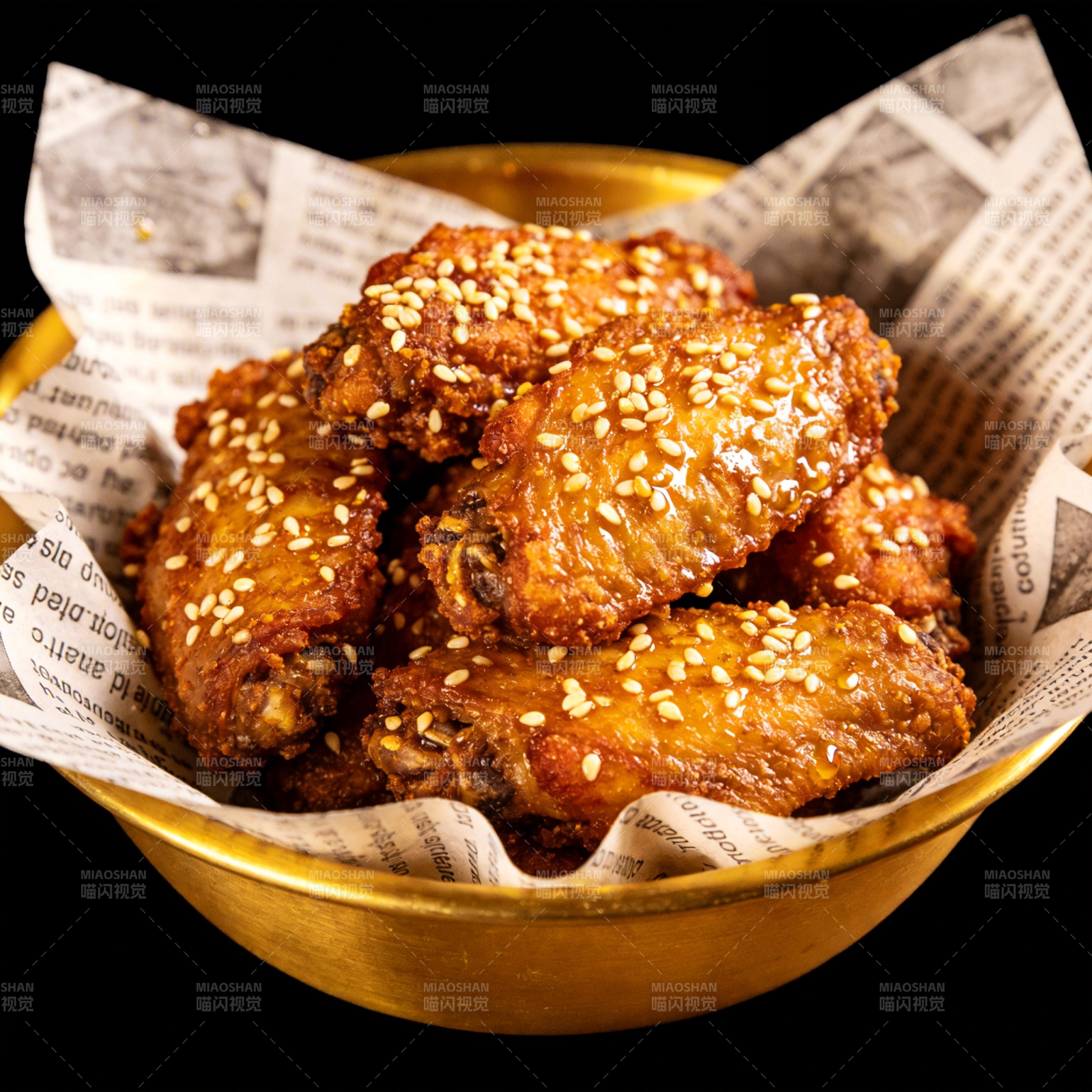 香辣芝麻鸡翅图片