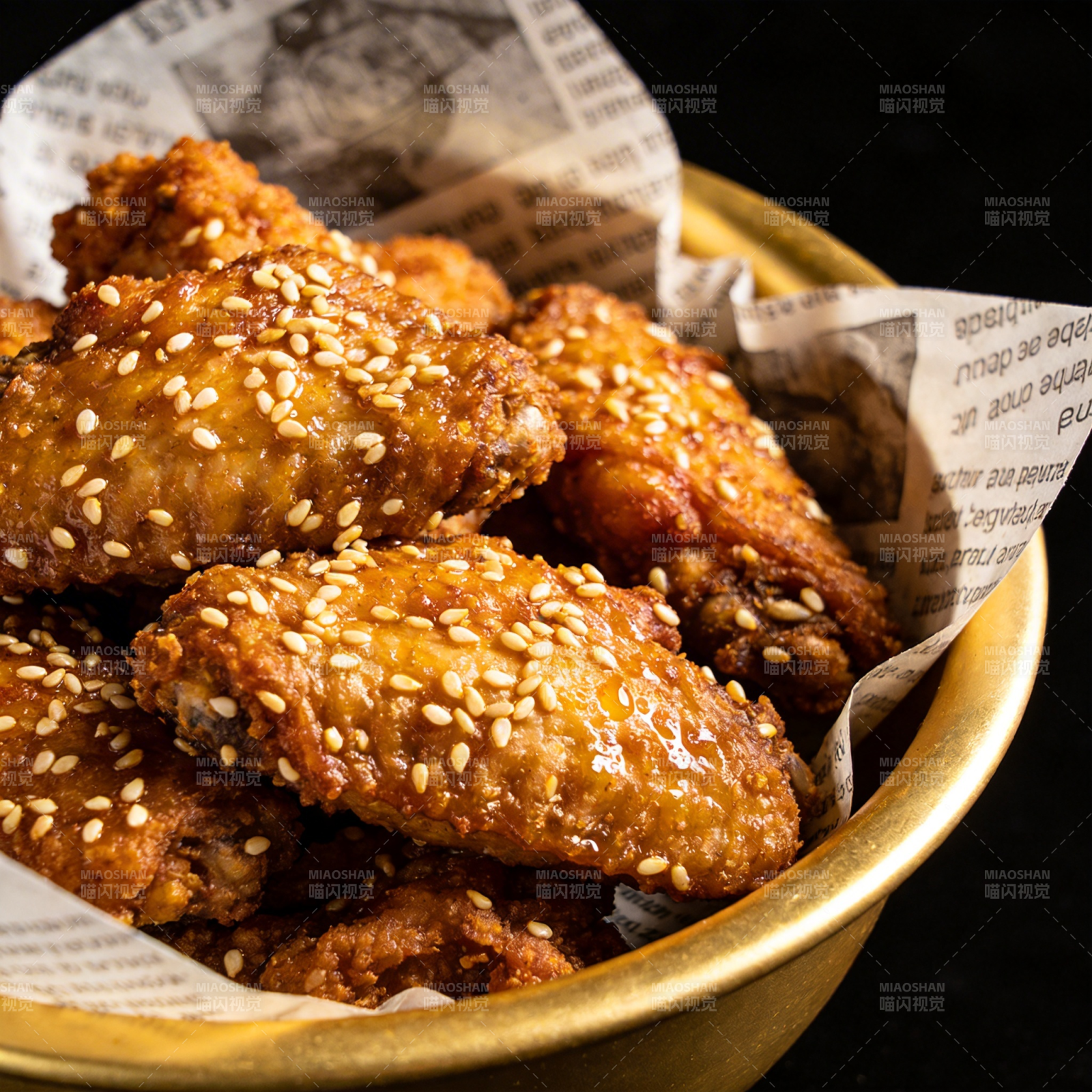 香酥芝麻鸡翅图片
