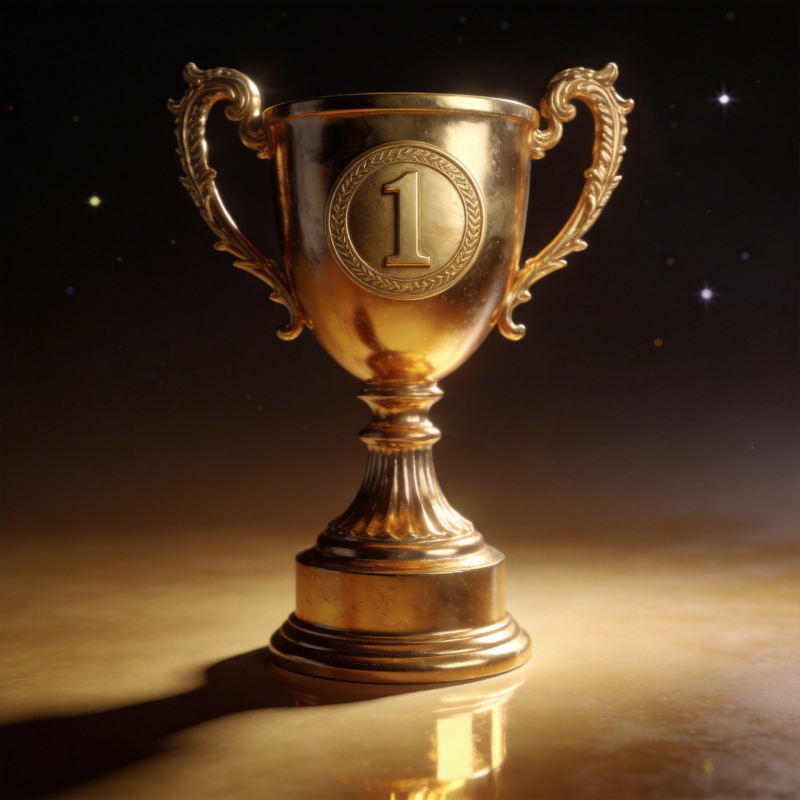 金色冠军奖杯图片