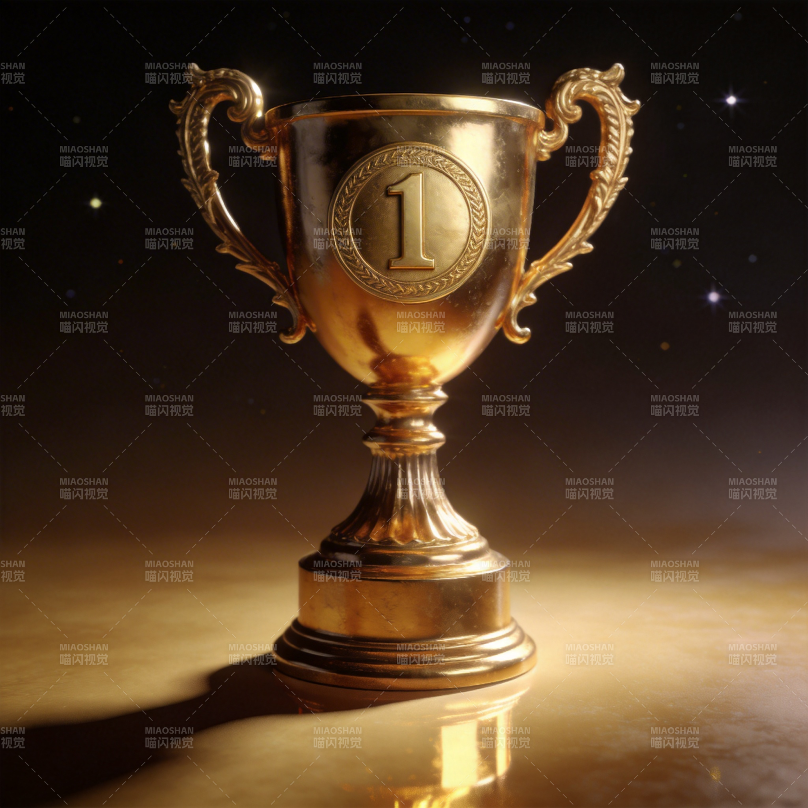 金色冠军奖杯图片