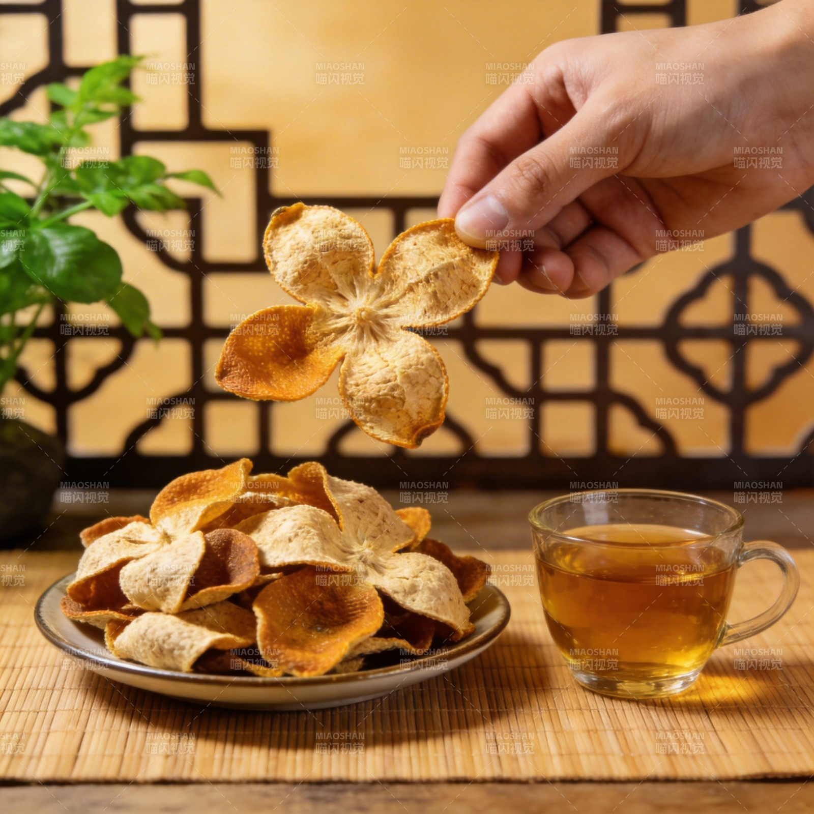 陈皮花茶香四溢图片